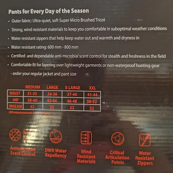 Mossy Oak Camo Medium Weight Hunting Pants New in Box Size XXL - Picture 3 of 6